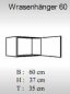 Preview: Küchen Wrasen-Hänger MATRIX 60cm, Weiß / Weiß Kassette