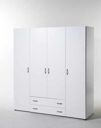 Kleiderschrank BASE 4-trg. Weiß 160 cm