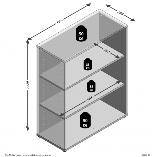 Regal CALVIA 7, Alteiche Nachbildung