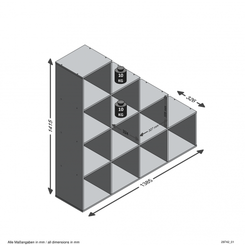 Raumteiler/Regal MEGA 2 - Beton Light Atelier