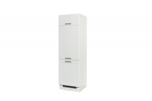 Küchen Kühlgeräteumbauschrank MATRIX 60x200x60cm, Weiß / Weiß Kassette