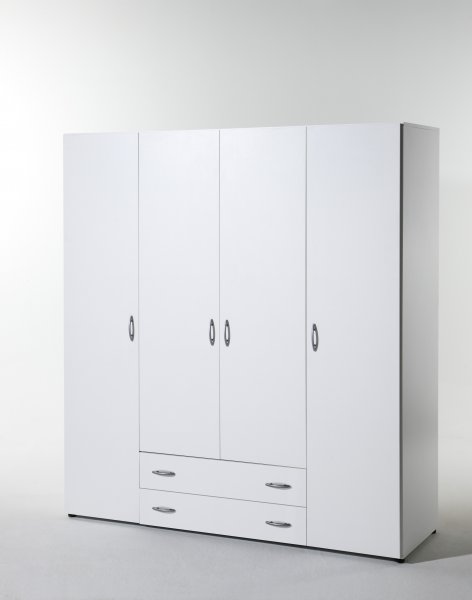 Kleiderschrank BASE 4-trg. Weiß 160 cm