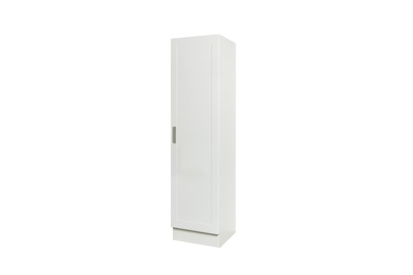 Küchen Seitenschrank MATRIX 50x200x60cm, Weiß / Weiß Kassette
