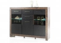 Highboard BALIN, Eiche Canyon/ Schwarz Eiche